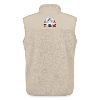 Boule à neige Santa Gnomes Cheer - Veste sans manches sherpa unisexe Stanley/Stella - beige - Dos - AI Model Male 178 light (178cm)