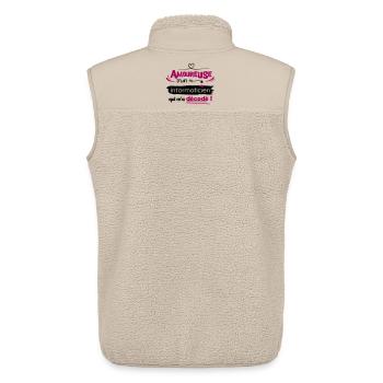 Amoureuse d'un informaticien ! humour geek - Veste sans manches sherpa unisexe Stanley/Stella - beige - Dos - AI Model Male 178 light (178cm)