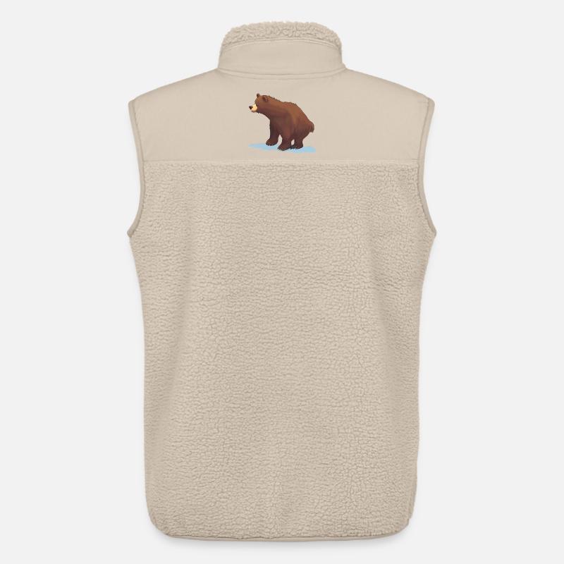 Braunbär (Gemälde) - Unisex Sherpaweste von Stanley/Stella - Beige