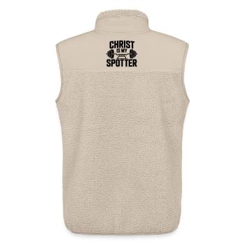 Christ est mon observateur - Veste sans manches sherpa unisexe Stanley/Stella - beige - Dos - AI Model Male 178 light (178cm)