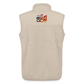 Santa Claus Dog - Unisex Sherpa Gilet by Stanley/Stella - beige - Back - AI Model Male 178 light (178cm)