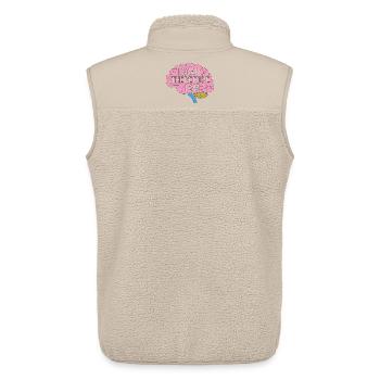 Technicien IRM Je fais un scanner donc je suis radiologue - Veste sans manches sherpa unisexe Stanley/Stella - beige - Dos - AI Model Male 178 light (178cm)