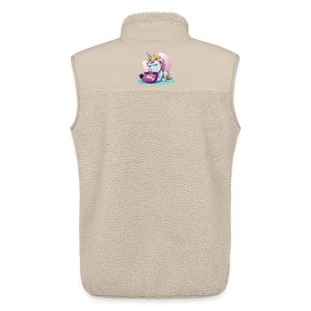 Schlummerndes Einhorn Kaffeezauber - Unisex Sherpaweste von Stanley/Stella - Beige - Hinten - AI Model Male 178 light (178cm)