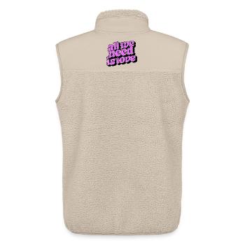 Love Is Enough: Retro Love Typo - Unisex Sherpa Gilet by Stanley/Stella - beige - Back - AI Model Male 178 light (178cm)