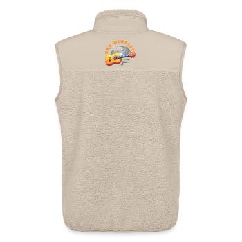 Funny Ukulele Designs and Sayings - Unisex Sherpa Gilet by Stanley/Stella - beige - Back - AI Model Male 178 light (178cm)