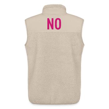 NON – Déclaration de typographie rose - Veste sans manches sherpa unisexe Stanley/Stella - beige - Dos - AI Model Male 178 light (178cm)