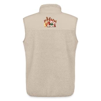 Niedliche Weihnachtstiere mit Rentiergeweih - Unisex Sherpaweste von Stanley/Stella - Beige - Hinten - AI Model Male 178 light (178cm)
