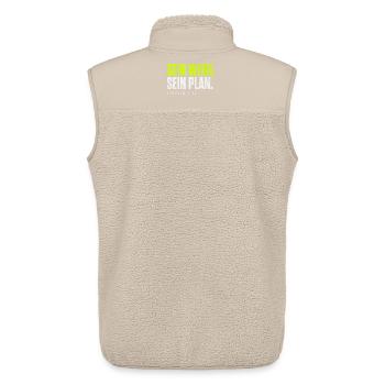 Sein Werk. Sein Plan. – Epheser 2,10 - Unisex Sherpaweste von Stanley/Stella - Beige - Hinten - AI Model Male 178 light (178cm)
