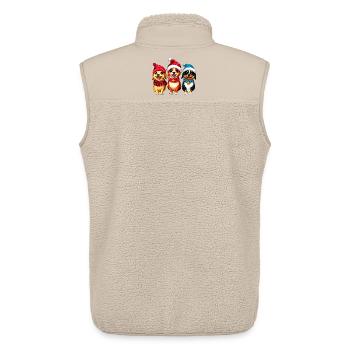 Hunde Weihnachten - Unisex Sherpaweste von Stanley/Stella - Beige - Hinten - AI Model Male 178 light (178cm)