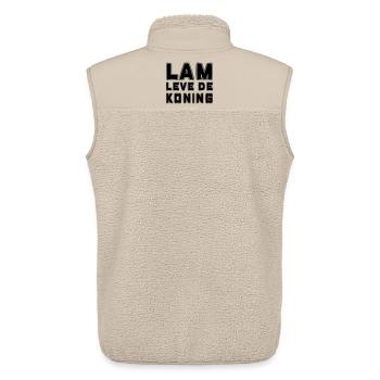Lamm lebe den König, Königstag # - Unisex Sherpaweste von Stanley/Stella - Beige - Hinten - AI Model Male 178 light (178cm)