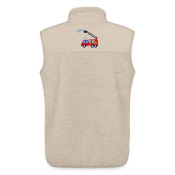 Fire engine with ladder and water children - Unisex Sherpa Gilet by Stanley/Stella - beige - Back - AI Model Male 178 light (178cm)
