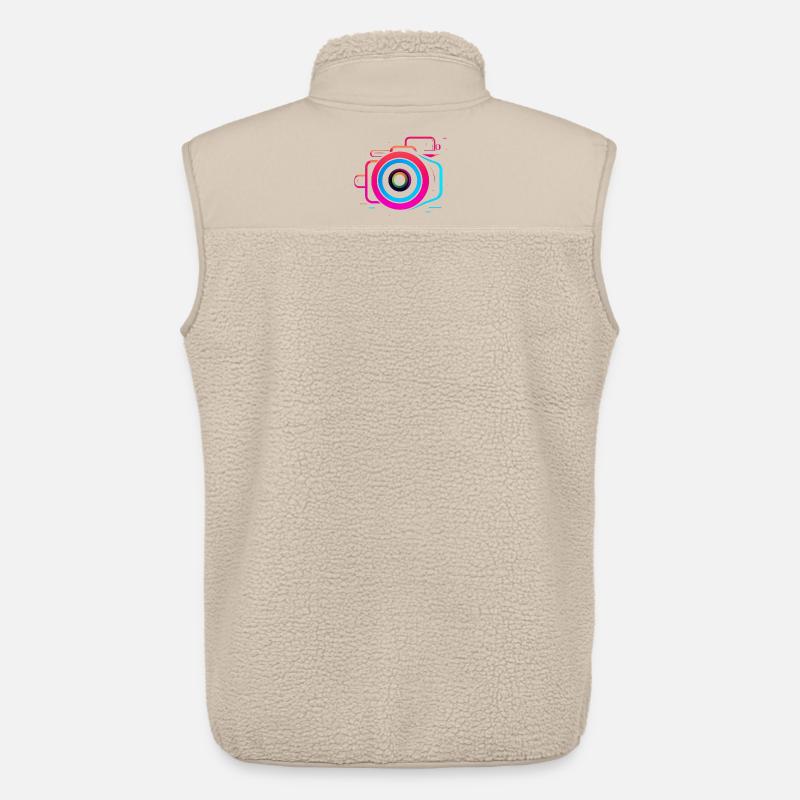 Caméra style Synthwave - Veste sans manches sherpa unisexe Stanley/Stella - beige
