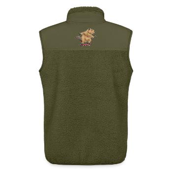 Biber Skater Skateboard - Unisex Sherpaweste von Stanley/Stella - Khaki - Hinten - AI Model Male 178 light (178cm)