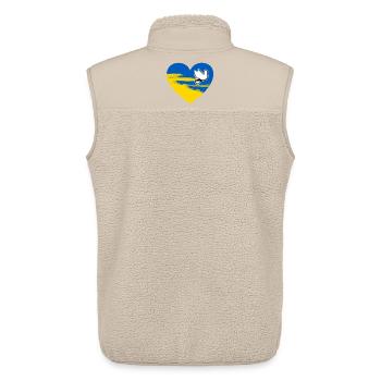 Ukraine Peace Heart Design - Veste sans manches sherpa unisexe Stanley/Stella - beige - Dos - AI Model Male 178 light (178cm)