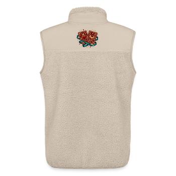 Cartes à jouer Cœur 67 Six Seven Love Saint-Valentin - Veste sans manches sherpa unisexe Stanley/Stella - beige - Dos - AI Model Male 178 light (178cm)