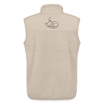 Sleeping Cat with Hearts | Cute Love Line Art - Unisex Sherpaweste von Stanley/Stella - Beige - Hinten - AI Model Male 178 light (178cm)