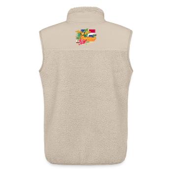 Souvenir rétro des Caraïbes en République dominicaine - Veste sans manches sherpa unisexe Stanley/Stella - beige - Dos - AI Model Male 178 light (178cm)