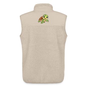 Schildkröte Kawaii Style – Süßes Tiermotiv - Unisex Sherpaweste von Stanley/Stella - Beige - Hinten - AI Model Male 178 light (178cm)