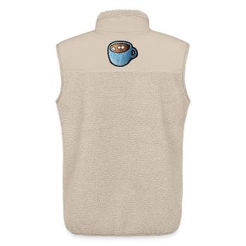 Blauer Aquarell-Tassen-Kakao mit Marshmallows - Unisex Sherpaweste von Stanley/Stella - Beige - Hinten - AI Model Male 178 light (178cm)