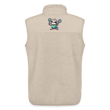Niedliche Faultier Doppelspieler  - Unisex Sherpaweste von Stanley/Stella - Beige - Hinten - AI Model Male 178 light (178cm)