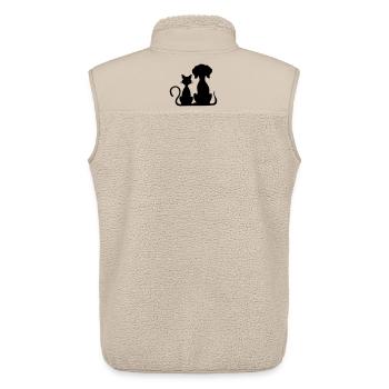 hund und katze - Unisex Sherpaweste von Stanley/Stella - Beige - Hinten - AI Model Male 178 light (178cm)