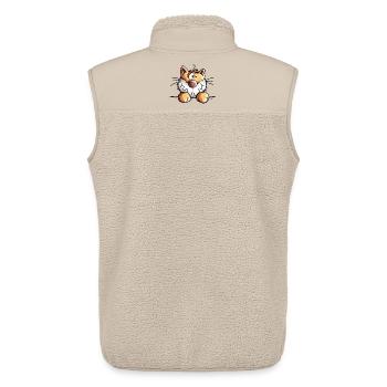Mignon Chaton - Veste sans manches sherpa unisexe Stanley/Stella - beige - Dos - AI Model Male 178 light (178cm)