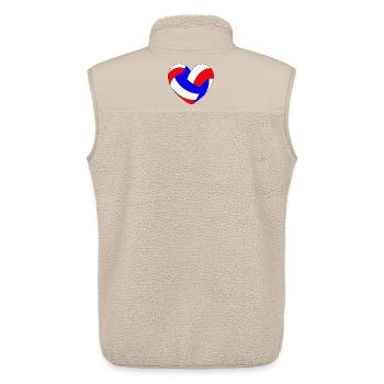 Volleyball Heart Blue White Red - Unisex Sherpa Gilet by Stanley/Stella - beige - Back - AI Model Male 178 light (178cm)