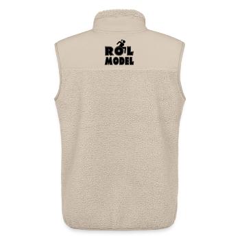 Jeder Rollstuhlfahrer ist ein Vorbild. Ehefrau* - Unisex Sherpaweste von Stanley/Stella - Beige - Hinten - AI Model Male 178 light (178cm)