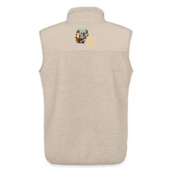 Schadenverursachender süsser Koala mit Vogel zeigt - Unisex Sherpaweste von Stanley/Stella - Beige - Hinten - AI Model Male 178 light (178cm)