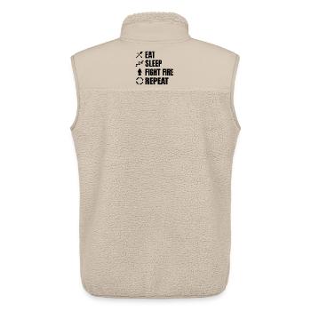 Feuerwehr Routine - Unisex Sherpaweste von Stanley/Stella - Beige - Hinten - AI Model Male 178 light (178cm)