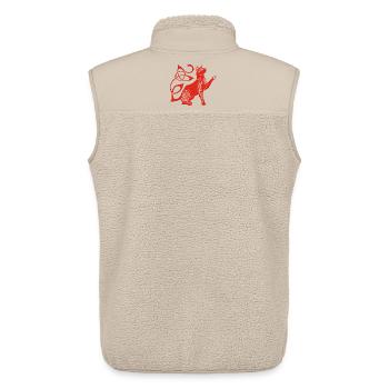 Chat rouge celte - Veste sans manches sherpa unisexe Stanley/Stella - beige - Dos - AI Model Male 178 light (178cm)