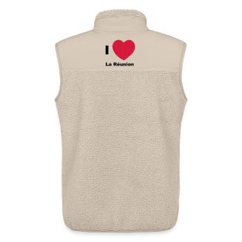 Ich liebe La Réunion - Unisex Sherpaweste von Stanley/Stella - Beige - Hinten - AI Model Male 178 light (178cm)