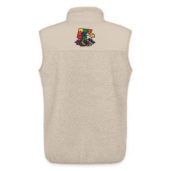 Rainbow Puzzle Arbre Splash - Veste sans manches sherpa unisexe Stanley/Stella - beige - Dos - AI Model Male 178 light (178cm)