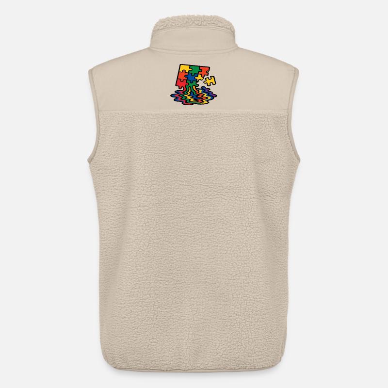 Regenbogen Puzzle Baum Splash - Unisex Sherpaweste von Stanley/Stella - Beige