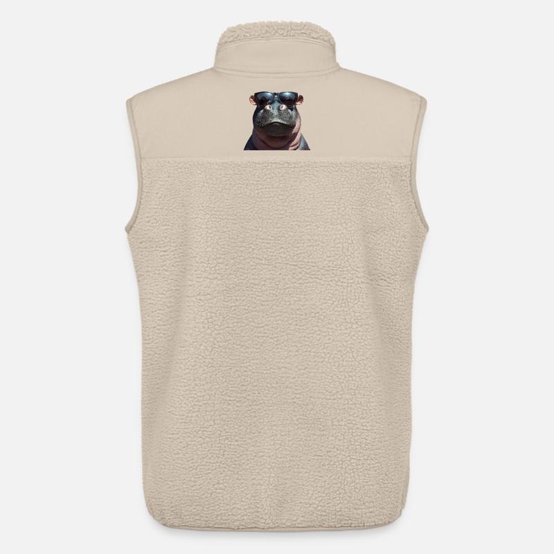 Nilpferd Flusspferd Hippo mit Sonnenbrille - Unisex Sherpaweste von Stanley/Stella - Beige