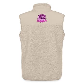 Singapur Insel Retro Lotus Vintage Urlaub Souvenir - Unisex Sherpaweste von Stanley/Stella - Beige - Hinten - AI Model Male 178 light (178cm)