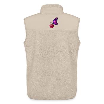 Vie de rubis – Papillon de Pouvoir - Veste sans manches sherpa unisexe Stanley/Stella - beige - Dos - AI Model Male 178 light (178cm)