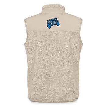 Motif de manette de jeu bleu - Veste sans manches sherpa unisexe Stanley/Stella - beige - Dos - AI Model Male 178 light (178cm)