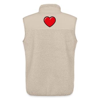 Heart / Heart (Symbol / Red Black) - Unisex Sherpa Gilet by Stanley/Stella - beige - Back - AI Model Male 178 light (178cm)