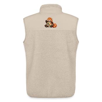 Roter Panda quiltet von Hand - Unisex Sherpaweste von Stanley/Stella - Beige - Hinten - AI Model Male 178 light (178cm)
