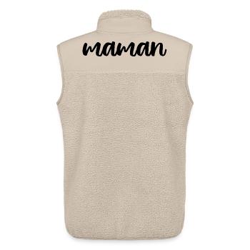 Mama: Elegante handgeschriebene Typografie - Unisex Sherpaweste von Stanley/Stella - Beige - Hinten - AI Model Male 178 light (178cm)