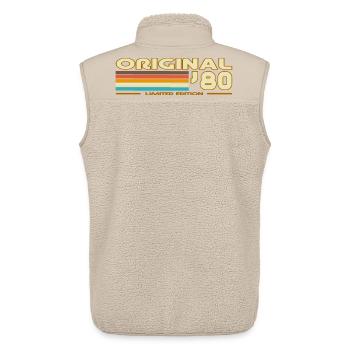 Originale 80er Retro-Streifen - Unisex Sherpaweste von Stanley/Stella - Beige - Hinten - AI Model Male 178 light (178cm)