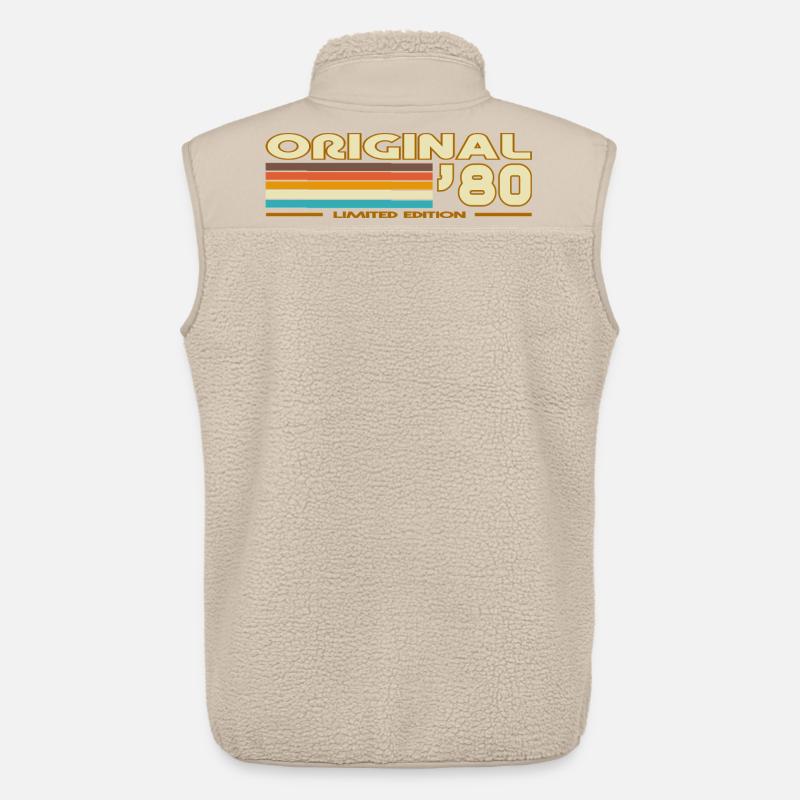 Originale 80er Retro-Streifen - Unisex Sherpaweste von Stanley/Stella - Beige
