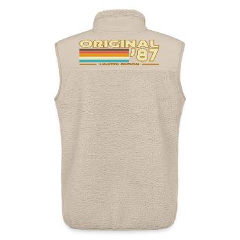 Originale 87er Retrowave-Streifen - Unisex Sherpaweste von Stanley/Stella - Beige - Hinten - AI Model Male 178 light (178cm)