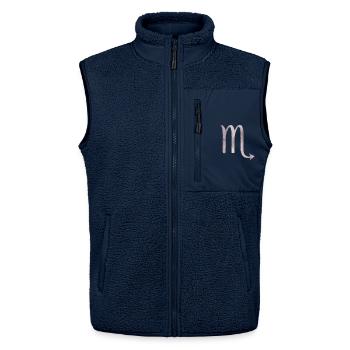 Skorpion - Unisex Sherpaweste von Stanley/Stella - Navy - Vorne - AI Model Female 172 light (172cm) & AI Model Male 178 light (178cm)