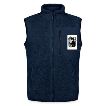 Fuchs im Blütenreigen - Unisex Sherpaweste von Stanley/Stella - Navy - Vorne - AI Model Female 172 light (172cm) & AI Model Male 178 light (178cm)