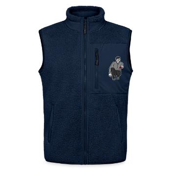 Petanque Player Left-Handed - Unisex Sherpa Gilet by Stanley/Stella - navy - Front - AI Model Female 172 light (172cm) & AI Model Male 178 light (178cm)