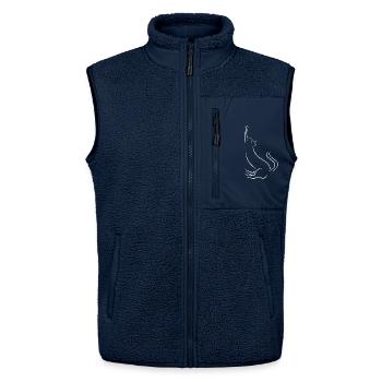 Cat - Unisex Sherpa Gilet by Stanley/Stella - navy - Front - AI Model Female 172 light (172cm) & AI Model Male 178 light (178cm)