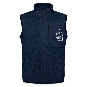 Thumbs up - Daumen hoch - Unisex Sherpaweste von Stanley/Stella - Navy - Vorne - AI Model Female 172 light (172cm) & AI Model Male 178 light (178cm)