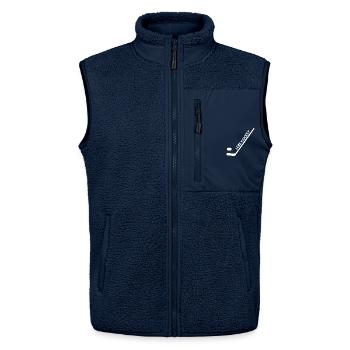 Lebe Hockey Style - Unisex Sherpaweste von Stanley/Stella - Navy - Vorne - AI Model Female 172 light (172cm) & AI Model Male 178 light (178cm)